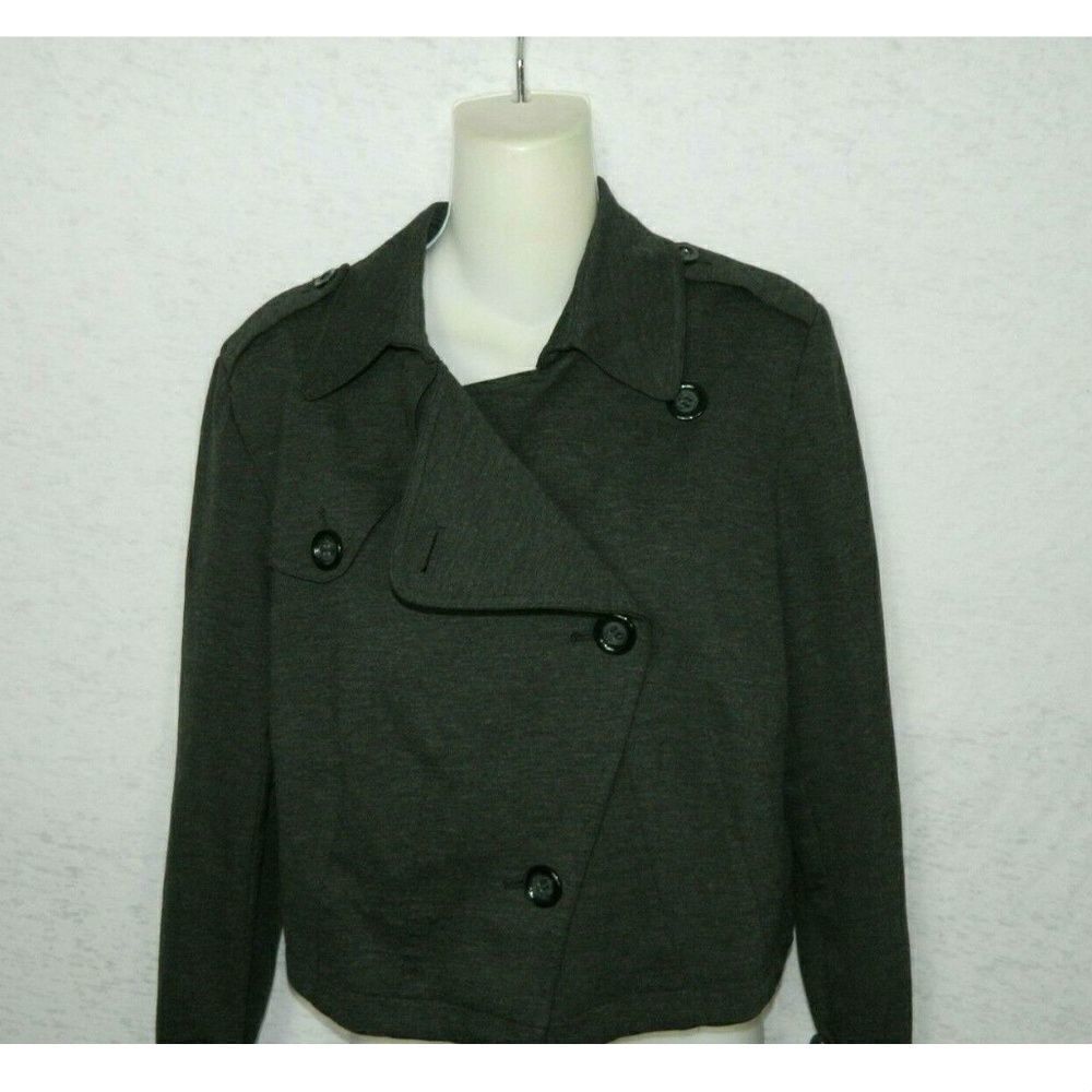 Kenneth Cole Jacket Gray Wool Cropped‎ Pea Coat  M